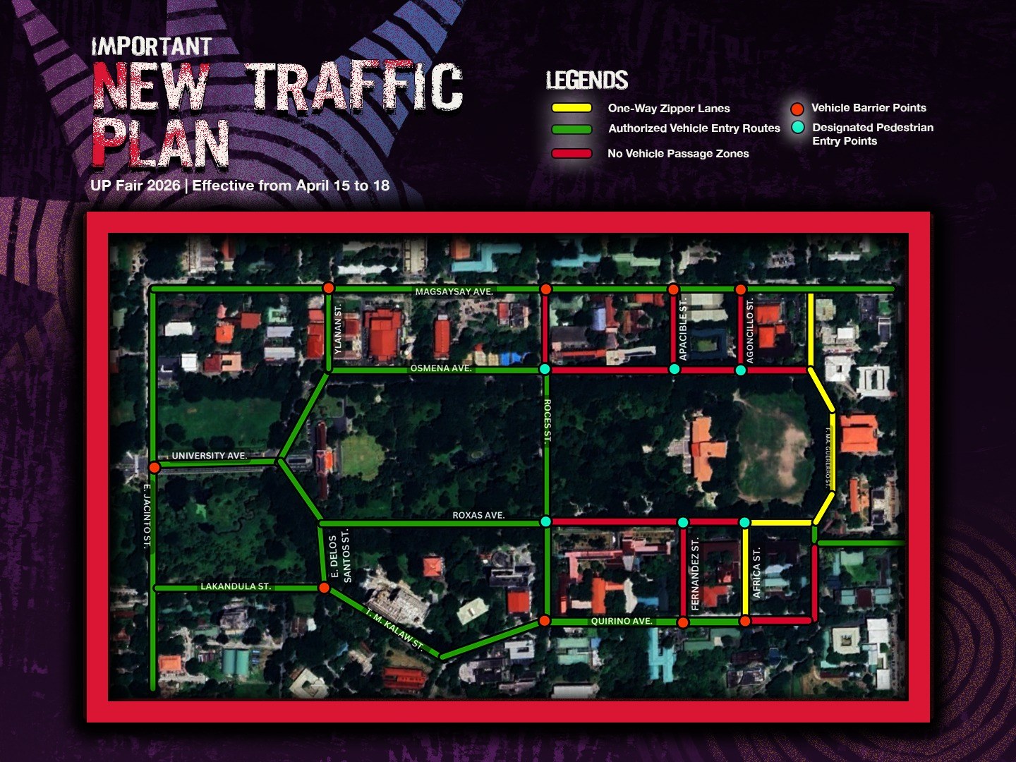 UP Fair 2026 traffic plan map effective April 15 to 18